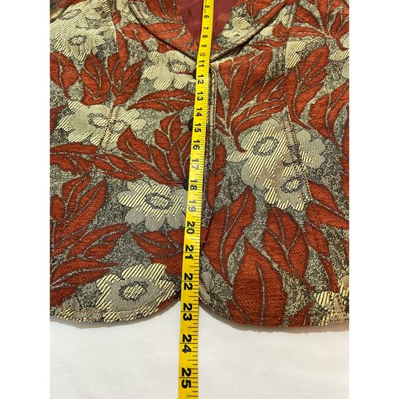 Vintage Tapestry Floral Damask Blazer Jacket Sz PL Erin London Mature - Picture 6 of 11